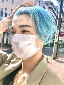 ミーナ バイ ワンズ 町田(mina by one's kyougoku) メンズカラー 水色☆☆☆町田/町田駅/ケアブリーチ/韓国