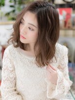 カバーヘア ブリス 北浦和(COVER HAIR bliss)&nbsp;★ミディアムベージュアシンメトリーくびれヘア20代30代40代★9