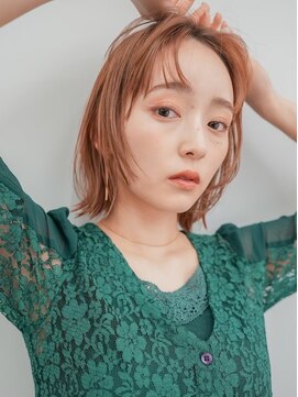 ジーテ(gite) レイヤーボブ/アプリコットオレンジ/横浜/横浜綱島/髪質改善