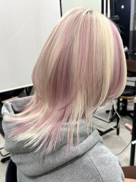 ロウル 渋谷(LOWRL) デザインカラー/ブロンド×ペールピンク