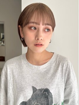 ガーデンヨコハマ(GARDEN YOKOHAMA) ハイトーンボブベージュホワイトブロンドワイドバングイメチェン