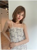 大人かわいいワンカールミディアムボブ10代20代30代40代