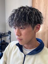 メッシュハイライトスパイラルパーマツイストパーマツーブロック