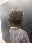 ボブ/縛れる肩上ボブ/アイスグレージュカラー