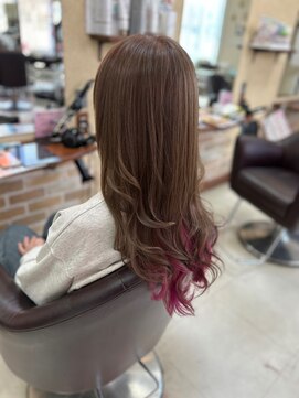 セットアップ 倉敷美和店(SET-UP) デザインカラー ロング/インナーカラー/ピンク