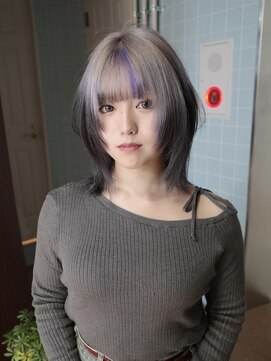 原宿/ウルフカット レイヤー デザインカラー ルーツカラー 