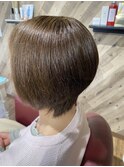 マットブラウン　明るい白髪染め　エドルクオンカラー