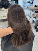 ワンホンレイヤーくびれ髪質改善女神ヘアブリーチなしカラー透明