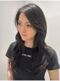 ミディアムロングレイヤーミディアムレイヤー顔周りレイヤー韓国