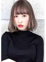 ☆ グレージュ & ハイライト ☆  オン眉 ワンカール 小顔 bob ☆