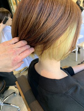 ロンド 表参道店(Lond) ボブ×インナーカラーゴールド＊誰でも似合う！