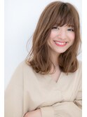 斜めバング×無造作カールのモテふわミディZ川口20代30代40代