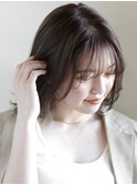 シースルーバング　外ハネミディ