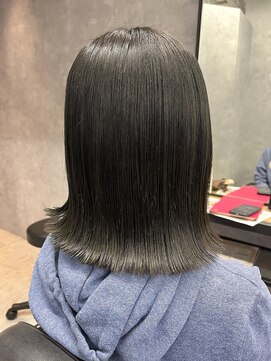 エル ヘアサロン なんば店(eL) eL☆MIKU 外ハネボブ　ダークグレー