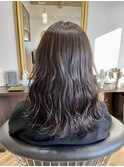 ラベンダーグレージュ×波巻き