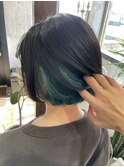 シアングリーンインナーカラー