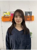 顔まわりレイヤー×ナチュラルベージュ