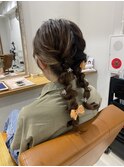 結婚式ヘアセットデートヘアアレンジライブヘア三つ編みツイン