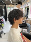 波巻きパーマ サーフカール メンズパーマ ウルフパーマ 眉毛