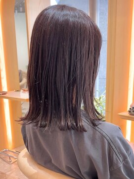 グリッター 仙台中央店(GRITTERs) ラベンダーグレー 外ハネミディアム ワンカールアレンジ