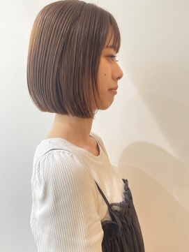 スノッブアーティ(SNOB ARTY) 大人ガーリーショコラベージュラインボブ広島市美容院