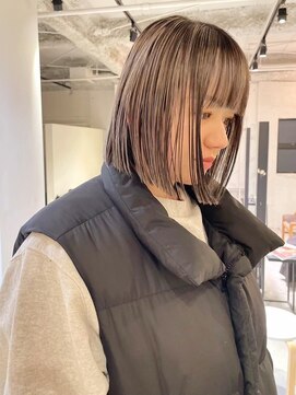 ルーム(Loom.) デザインカラーコントラストハイライト切りっぱなしボブ
