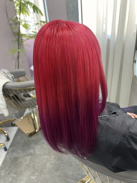 ガルボヘアー 名古屋栄店(garbo hair) #ブリーチ#グラデーションカラー#レッド#パープル#派手髪