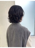 ボブに見えるようなパーマ