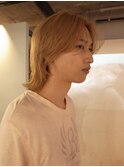 メンズボブウルフメンズミディアムレイヤーカットメンズウルフ