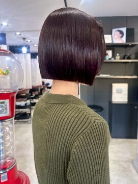 ナービス(NARVIS) 切りっぱなしボブ/ワインレッド/艶髪