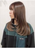 アッシュベージュ レイヤーカット 髪質改善 透明感カラー/tamaki