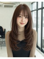 プライズ 表参道原宿店(prize) レイヤーカット韓国ヘアロングレイヤーアッシュブラウンカラー