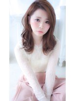 アンジュ ヘアー(Ange hair)&nbsp;エフォートレス風　流し前髪のふわミディスタイル