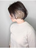 ミルクティベージュ×インナーカラーボブ【Ellen新宿】