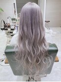 ホワイトグレージュカラー＼ブリーチダブルカラー　ロングカット