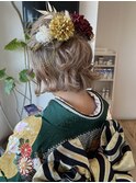 【ヘアセット】成人式　ハーフアップアレンジ