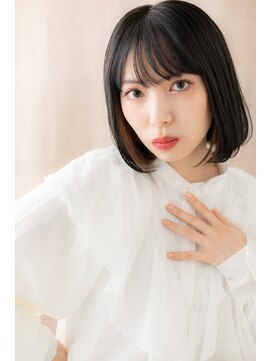 カバーヘア ブリス 北浦和(COVER HAIR bliss) 黒髪イヤリングカラー前下がり切りっぱなしボブZ北浦和20代30代