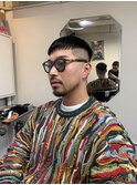 ハイライトマッシュパーマウルフアッシュブラック