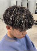 熊本メンズパーマ 波巻き ツイスパ  メッシュカラー MEN'S HAIR