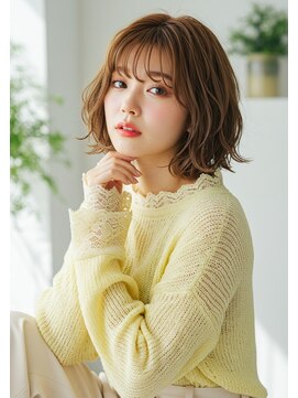 フルショウ 栄店(FURUSHO) 透明感カラー艶髪マロンベージュ外ハネボブシ－スルーバング