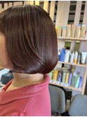 白髪染めでも綺麗な春色ボブ