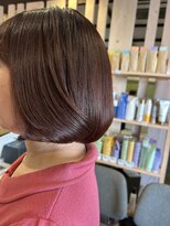 フランジェッタヘアー(Frangetta hair)&nbsp;白髪染めでも綺麗な春色ボブ