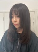【小顔見せ】ナチュラルロングレイヤーハイライトカラー