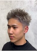 MEN’S HAIR/ブルーブラック/フェザーパーマ/ハイライト