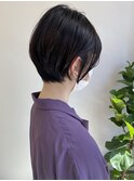 大人可愛い丸みショートデザインハイライトオージュア
