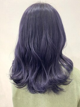 チョコンテ(choconte.) 派手髪☆ブリーチカラー×ブルーパープルカラー〔内形歩美〕