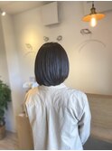 艶髪ボブ/アッシュブラック/フレンチカジュアル/内巻き