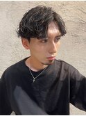 センターパート波巻きパーマツイスパ
