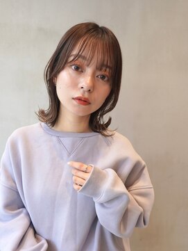 ニコ トウキョウ(nico TOKYO) 大人かわいい小顔ボブウルフ/ミディアムレイヤー/ペールベージュ