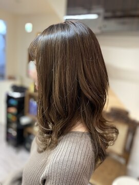 ソーホープレミアム(SOHOpremium) 柔らか巻きアレンジ×グレージュ×白髪染め@30代@40代@50代@60代